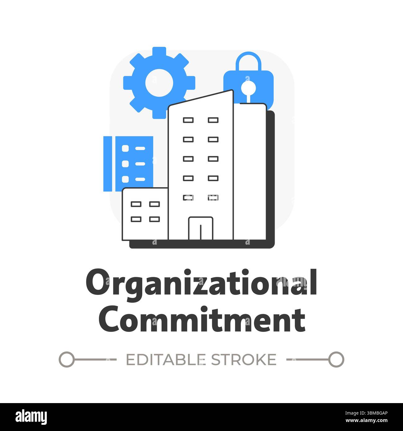 Symbol für das Konzept der einfachen Umrisse für organisatorisches Engagement Stock Vektor