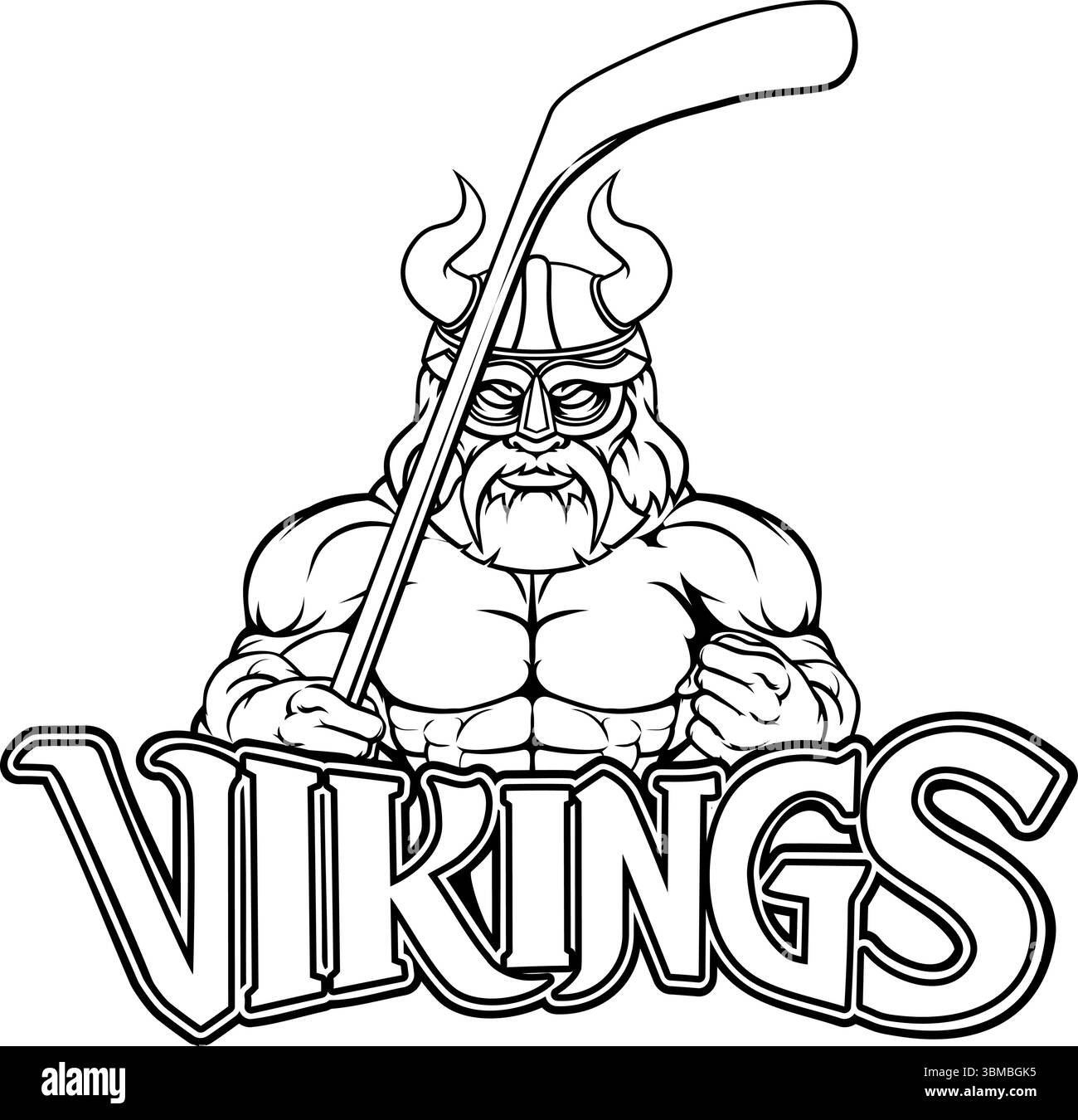 Viking Man Eishockey Sports Team Mascot Stock Vektor