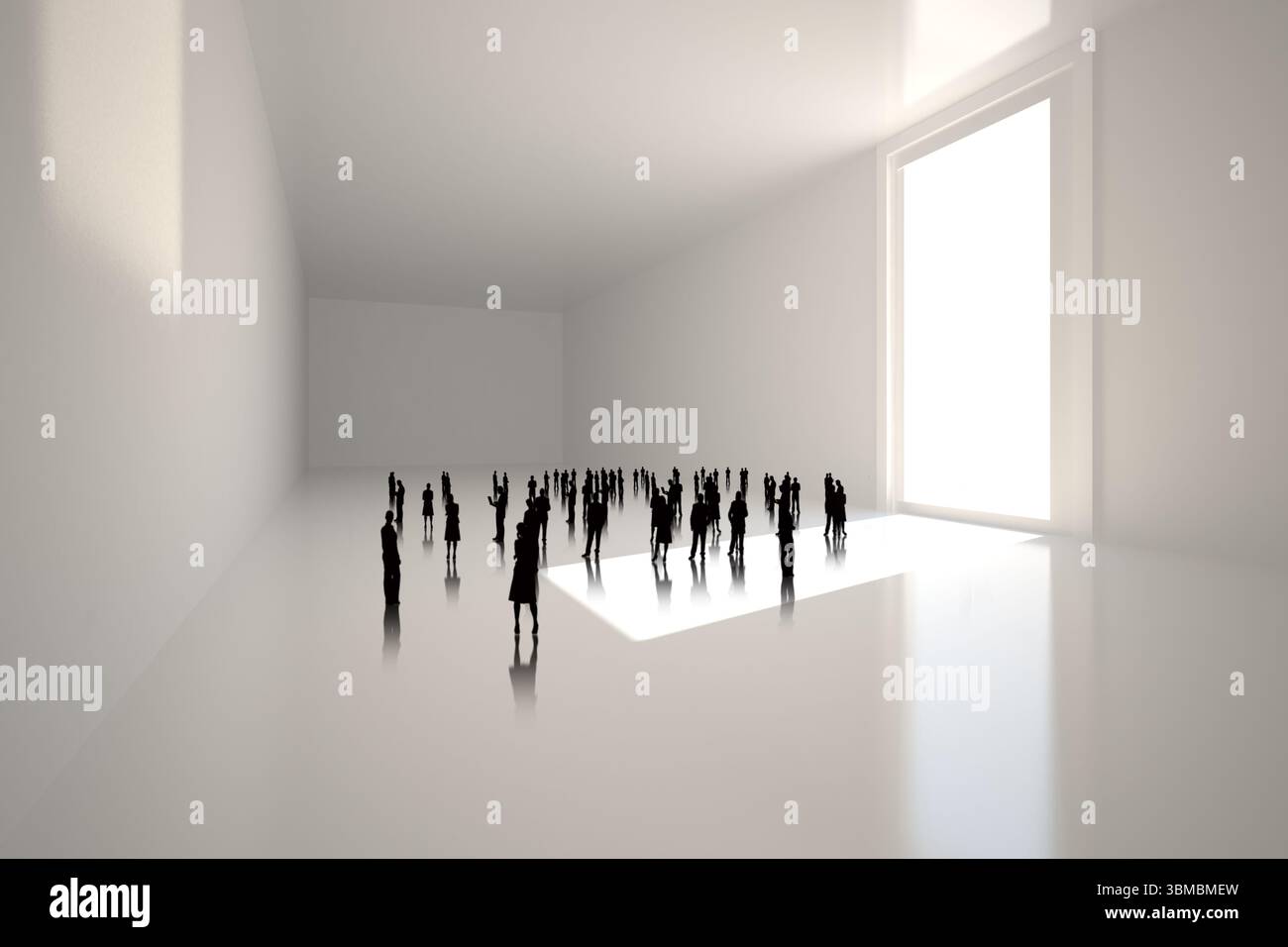 Winzige Figuren in weißen Raum Stockfoto