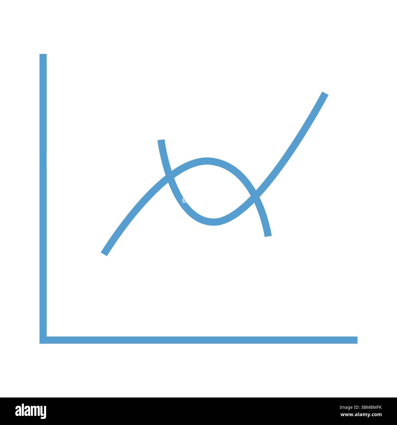 Zusammengesetztes Bild des blauen Liniendiagramms Stockfoto