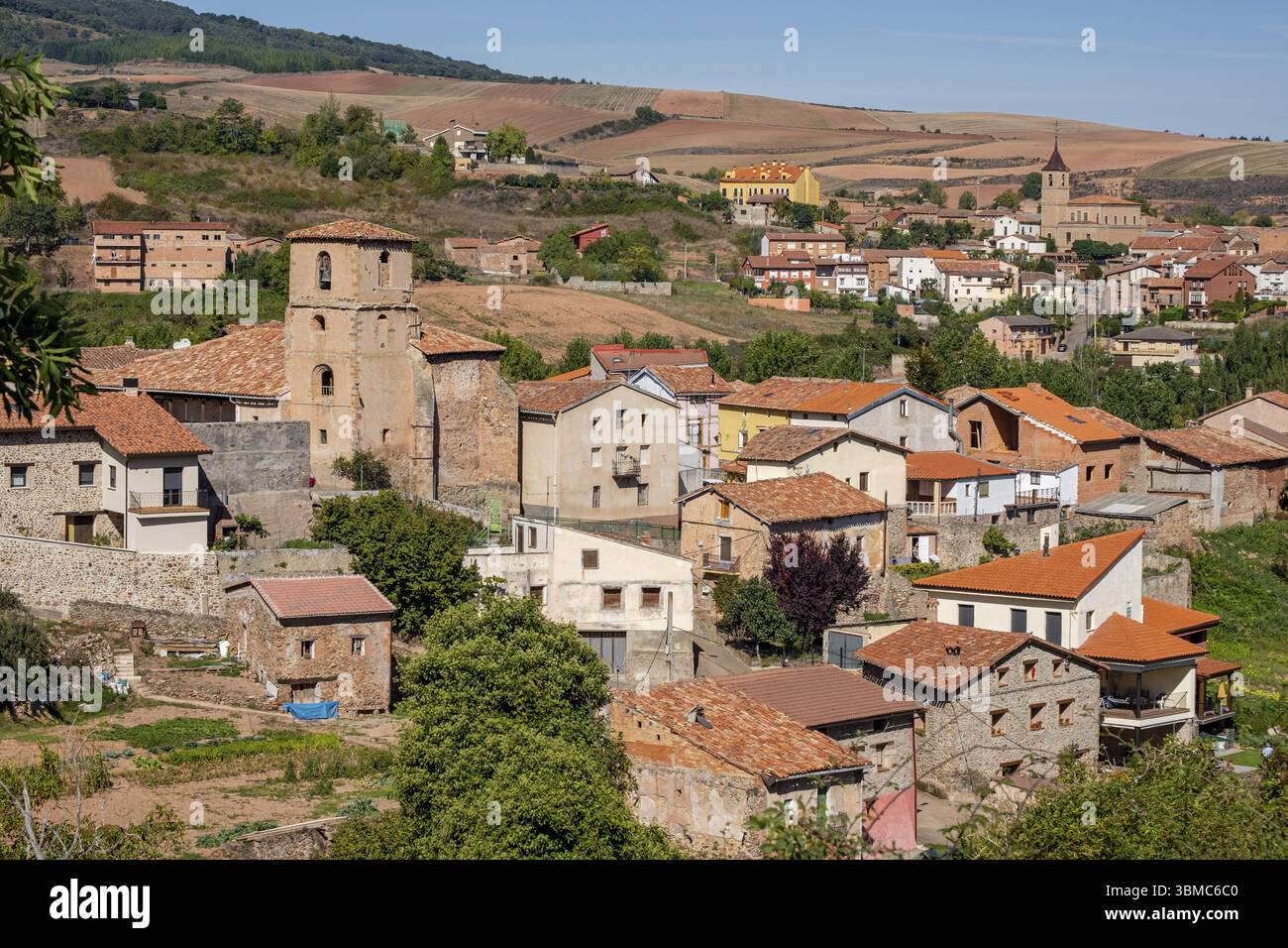 Dörfer San Andres del Valle und Berceo, Gemeinde Estollo, La Rioja, Spanien, Europa Stockfoto
