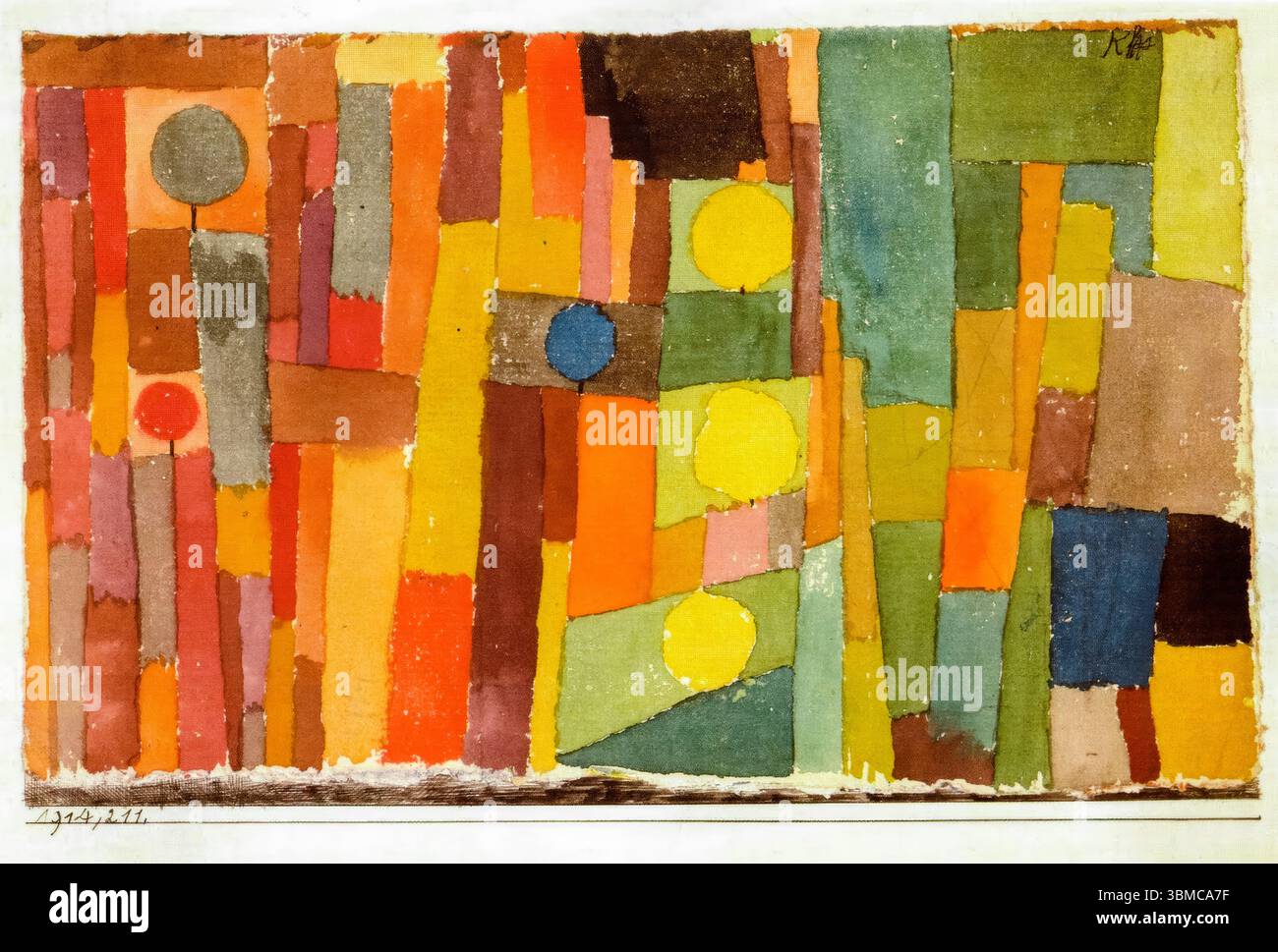 Paul Klee, im Stil von Kairouan, abstrakte Malerei in Öl, 1914 Stockfoto