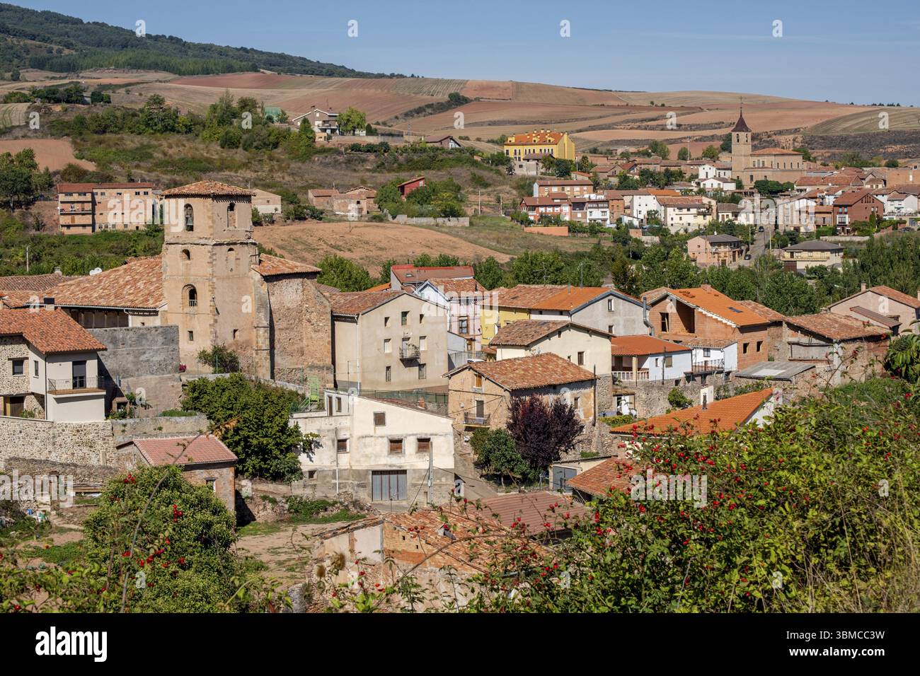 Dörfer San Andres del Valle und Berceo, Gemeinde Estollo, La Rioja, Spanien, Europa Stockfoto