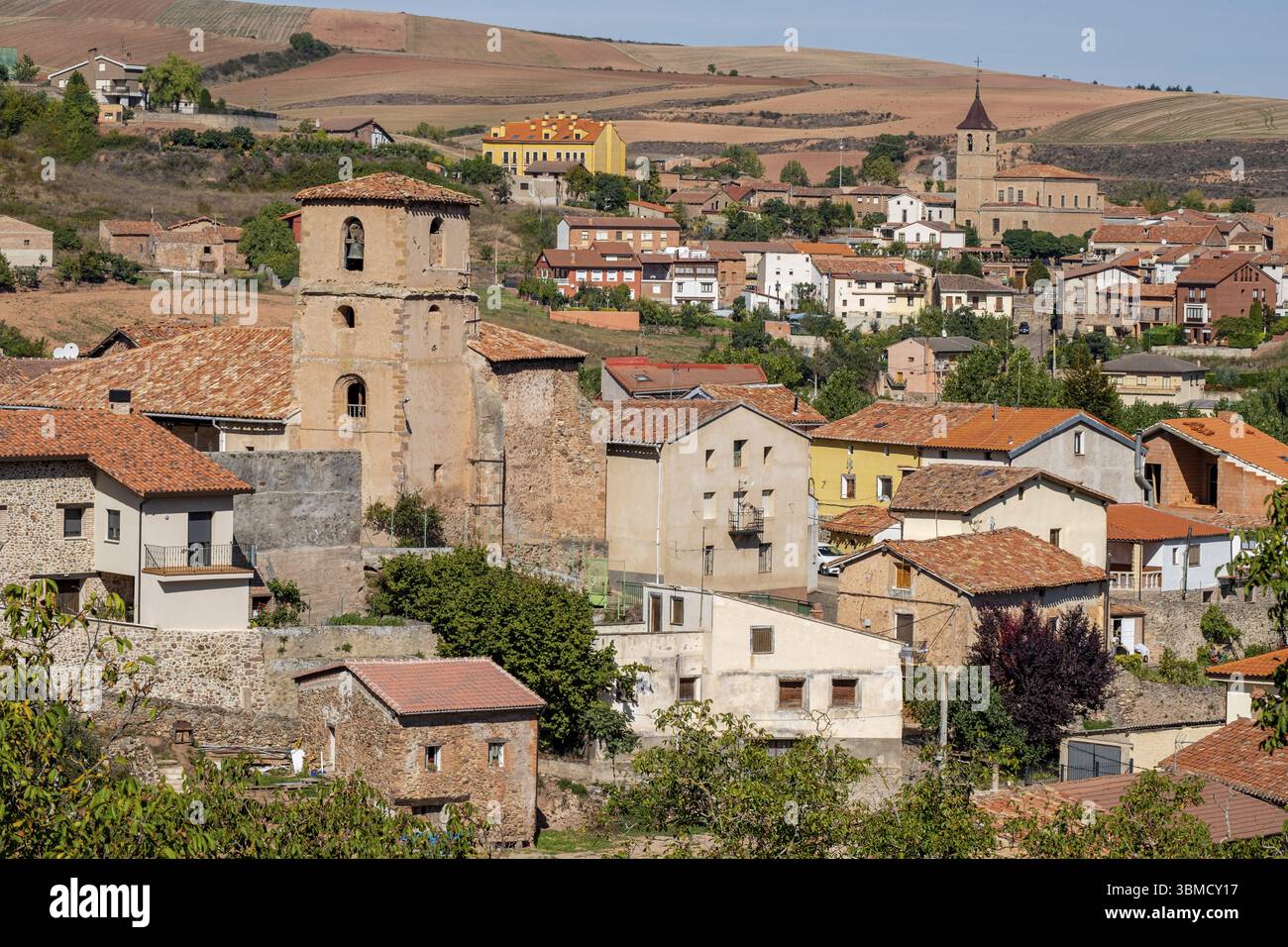Dörfer San Andres del Valle und Berceo, Gemeinde Estollo, La Rioja, Spanien, Europa Stockfoto
