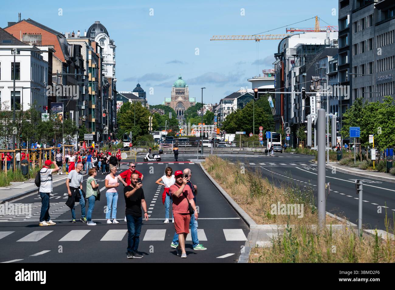 Nationaler Streik und protestmarsch gegen Pensionspläne der Regierung von Arizona, organisiert von den Gewerkschaften in der Region Brüssel-Hauptstadt, Bel Stockfoto