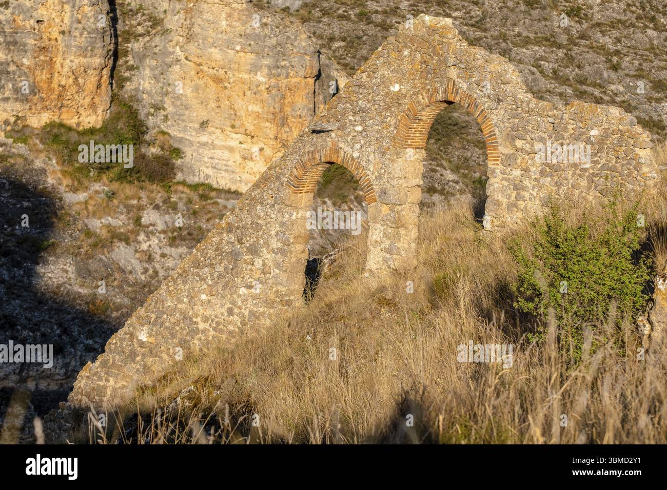 Aquädukt der Burg Berlanga de Duero, 16. Jahrhundert. Soria, autonome Gemeinschaft von Castilla y Leon, Spanien, Europa Stockfoto