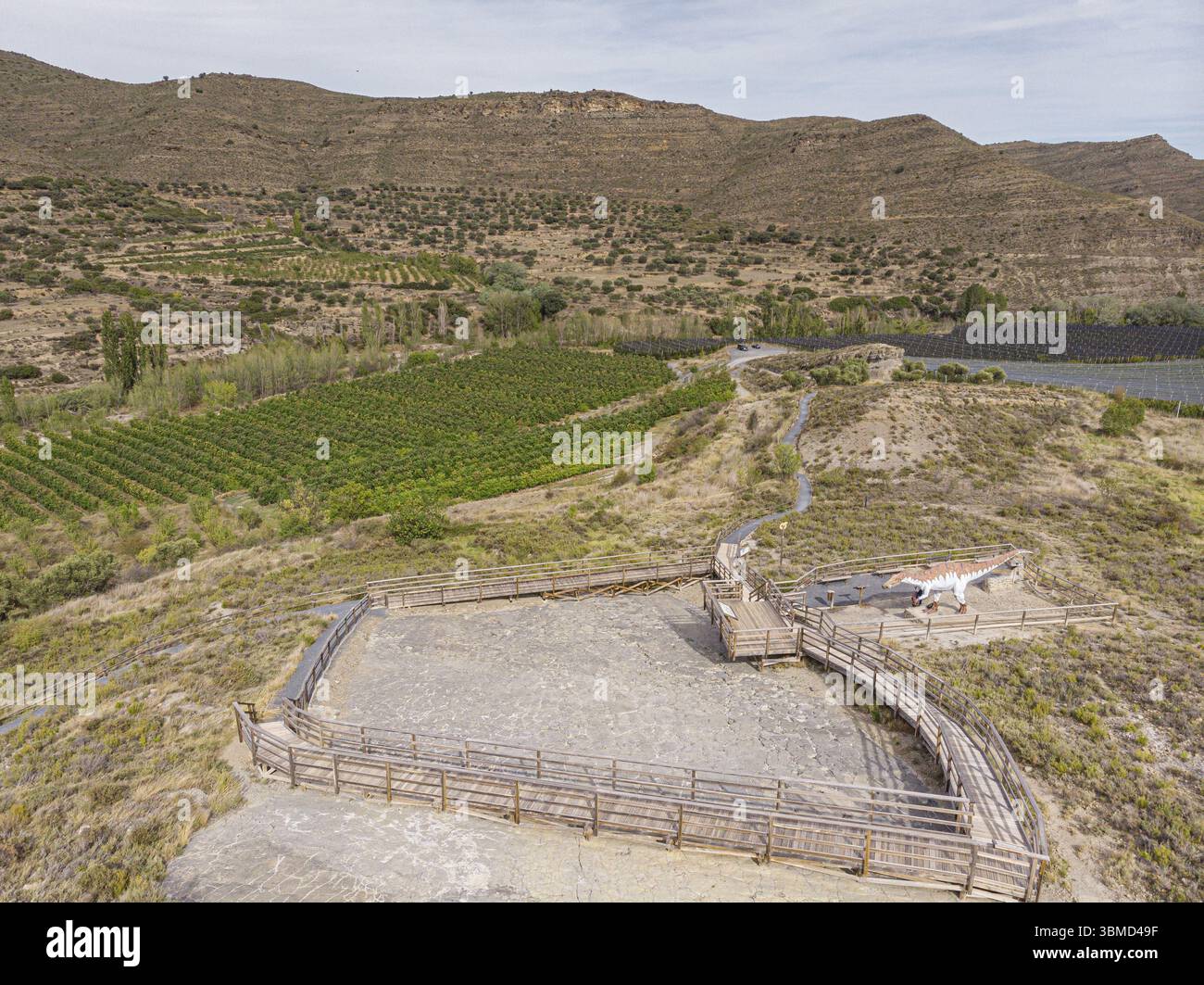 Dinosaurierspuren, die Peladillo-Ära-Ichnites-Deponie, Igea, La Rioja, Spanien, Europa Stockfoto