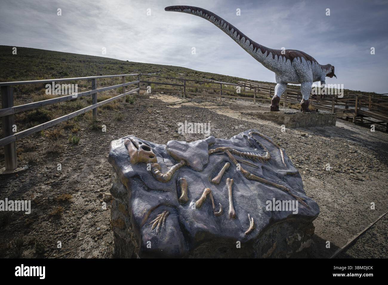 Baryonyx Dinosaurier Reproduktion, Peladillo Era Ichnites Depot, Igea, La Rioja, Spanien, Europa Stockfoto