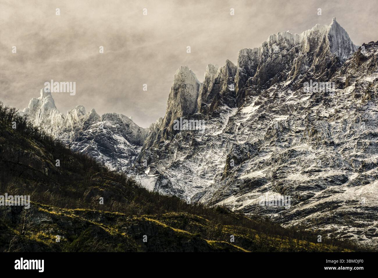 Punta Bariloche und Cerro Paine Grande, Trekking W, Torres del Paine Nationalpark, National System of Protected Wild Areas of Chile, Pat Stockfoto