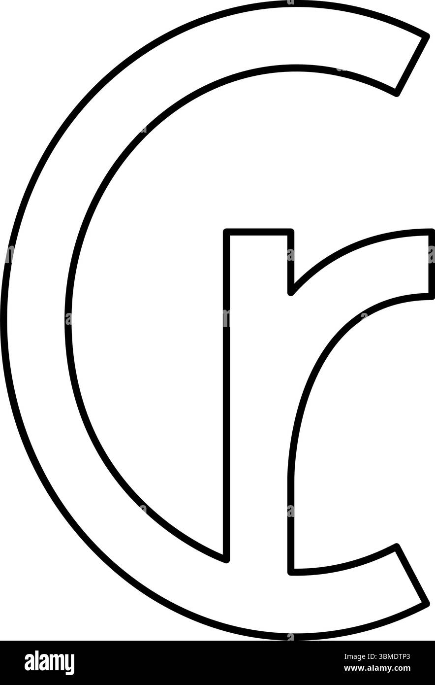 Brasilianische Cruzeiro Währung Symbol Zeichen Element der Geldkontur Umrisslinie Symbol schwarze Farbe Vektor Illustration Bild dünn flach Stil einfach Stock Vektor