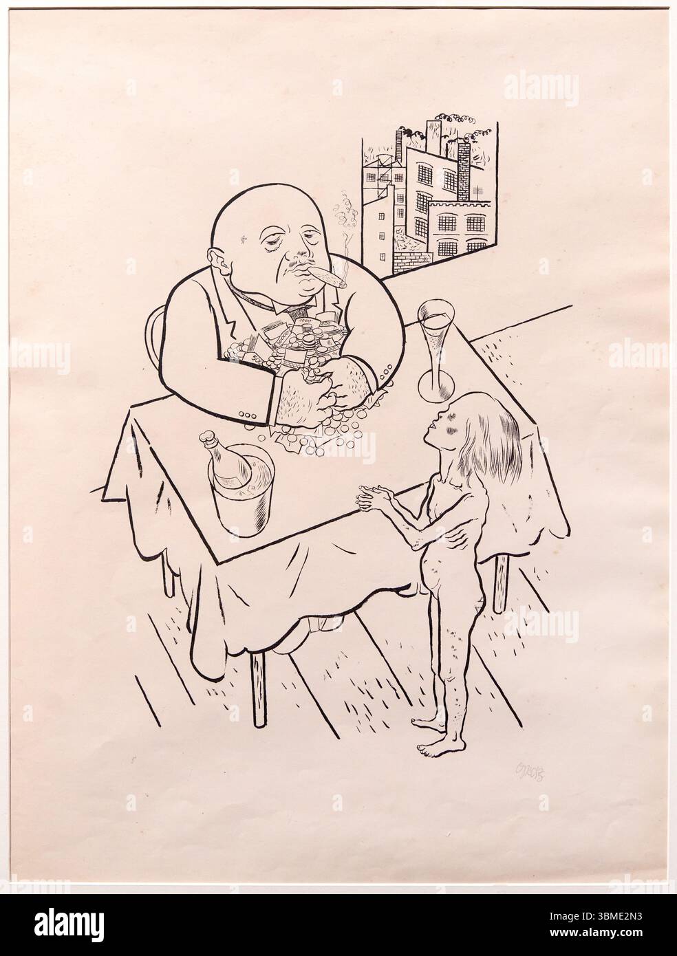 George Grosz (1893–1959), die Räuber, Löwen und Leoparden füttern thre Jungen, Raben tischen ihren kleinen auf, Löwen und Leoparden füttern ihre Jungen, r Stockfoto