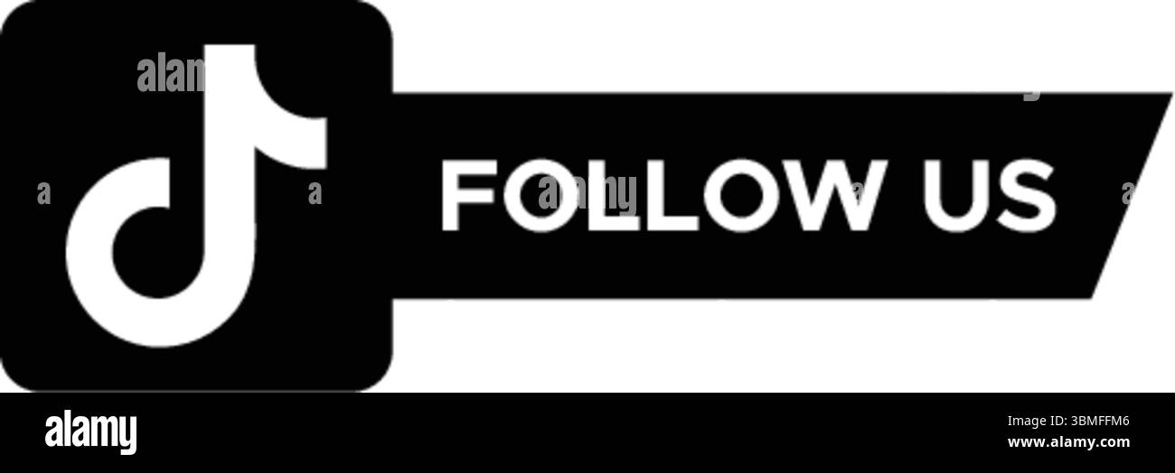 Tiktok Follow Us Green Badge – Symbol Für Social Media-Werbung Stock Vektor