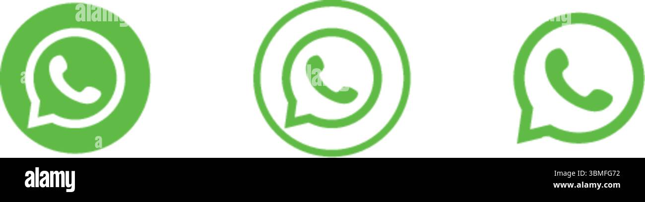 WhatsApp-Logo in verschiedenen Versionen, WhatsApp-Vektor-Logo Stock Vektor