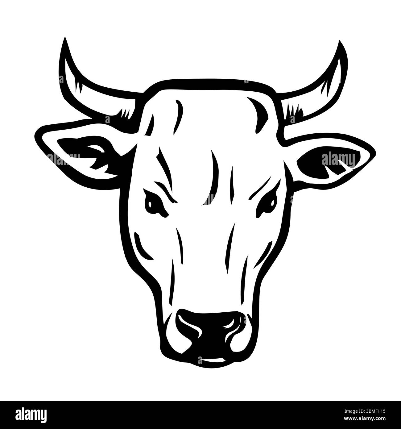 Maskottchen-Illustration des Kopfes einer Calvana ist eine Rinderrasse aus der Toskana, in der Region Calvana in den Provinzen Florenz und Prato auf isoliertem Weiss Stock Vektor Maskottchen-Illustration des Kopfes einer Calvana ist eine Rinderrasse aus der Toskana, in der Region Calvana in den Provinzen Florenz und Prato auf isoliertem Weiss Stock Vektor