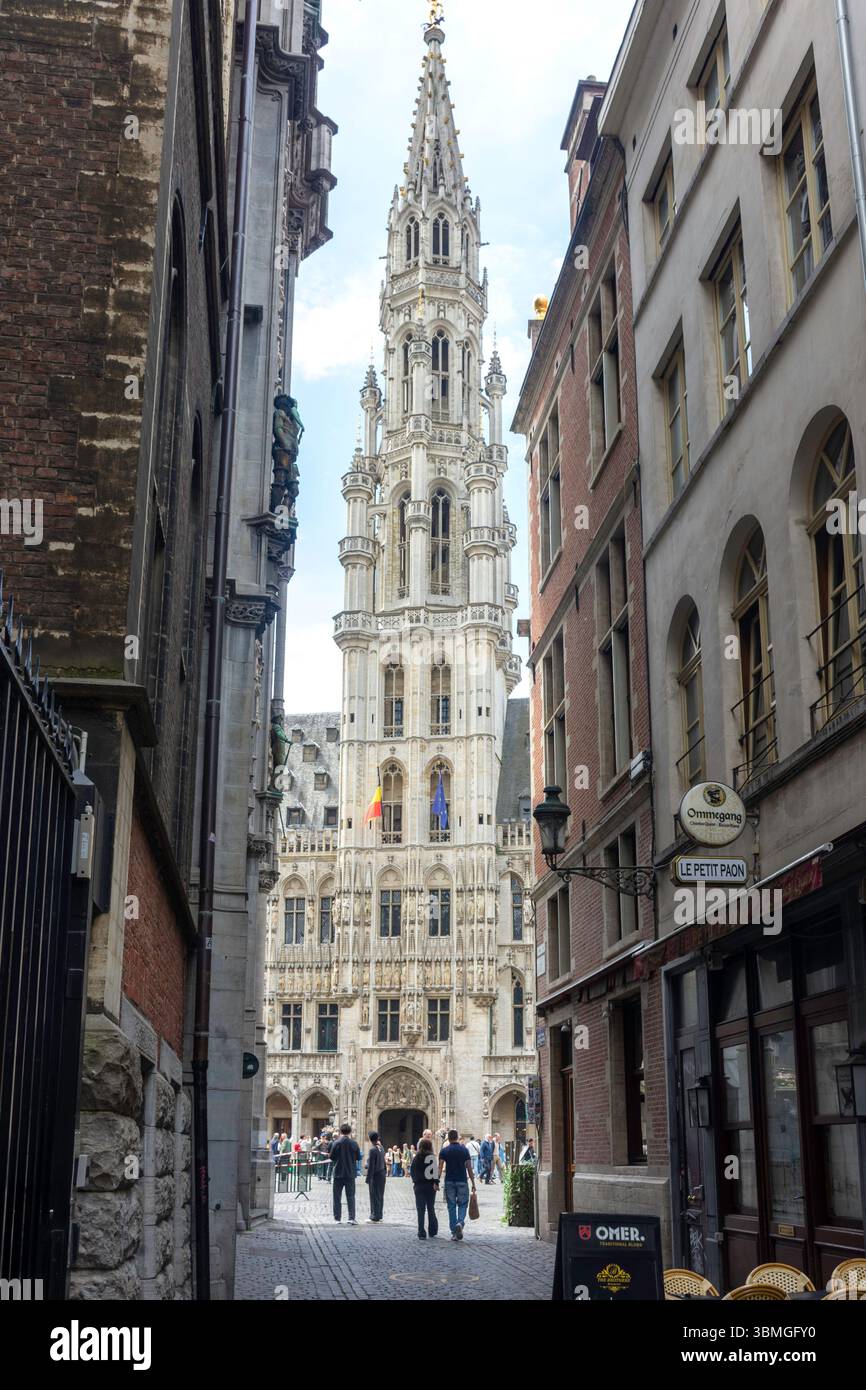 Rathaus Brüssel (Hôtel de Ville), Grand-Place (Grote Markt), Bruxelles-Ville, Stadt Brüssel (Bruxelles), Region Brüssel-Hauptstadt, Belgien Stockfoto