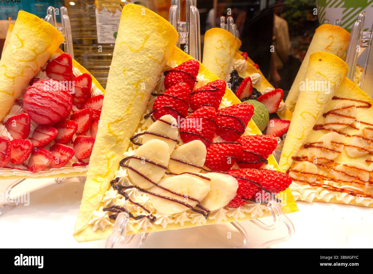 Belgien Waffelauswahl, Rue du Chêne, Bruxelles-Ville, Stadt Brüssel (Bruxelles), Region Brüssel-Hauptstadt, Königreich Belgien Stockfoto