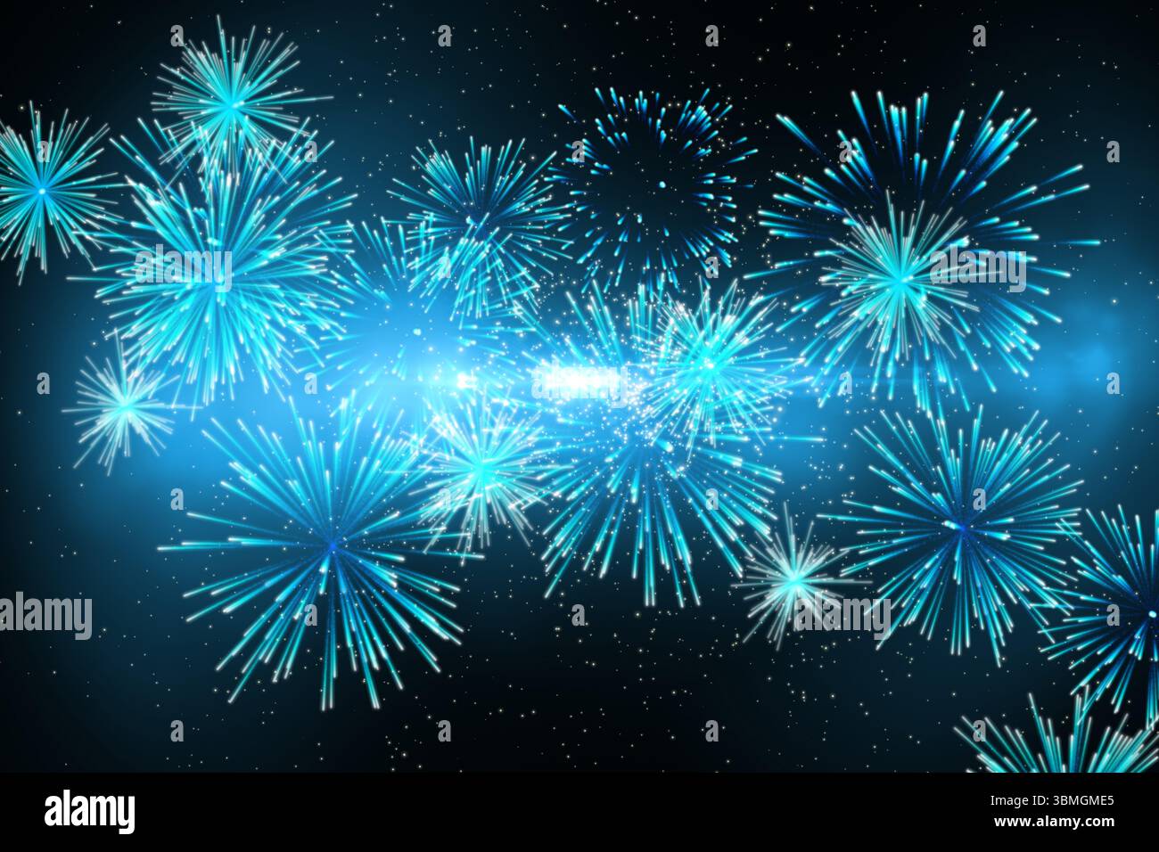 Digital generiertes helles Feuerwerk Stockfoto