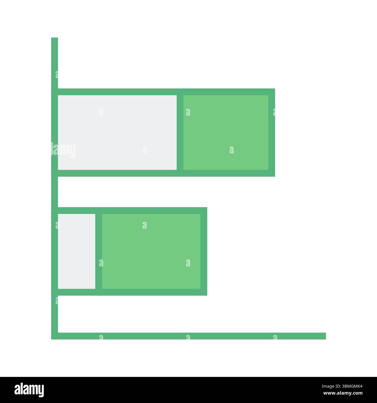 Zusammengesetztes Bild des grünen Balkendiagramms Stockfoto