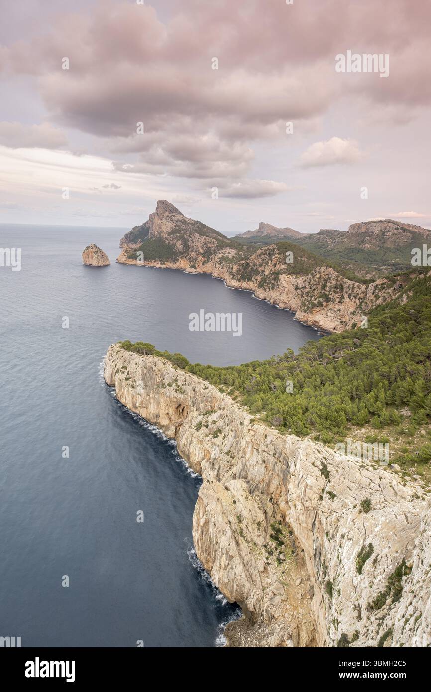 Aussichtspunkt Colomer, Mirador de sa Creueta, Formentor, Mallorca, Balearen, Spanien, Europa Stockfoto