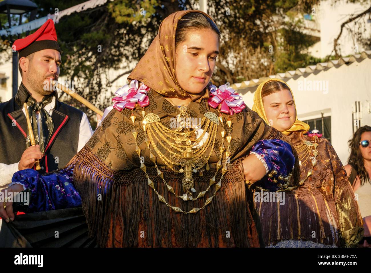 Traditioneller Country Dance Ball Seiten, typischer ibizanischer Tanz, Portinax, Ibiza, Balearen Inseln, Spanien, Europa Stockfoto