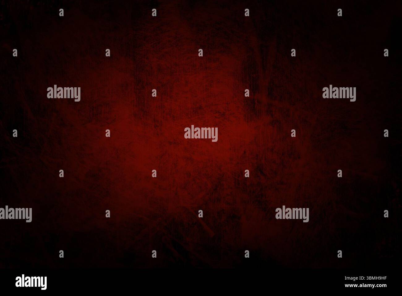 Die rote Grundieroberfläche füllt den gesamten Rahmen in flacher Ausführung mit zerkratzter Metallstruktur Stockfoto