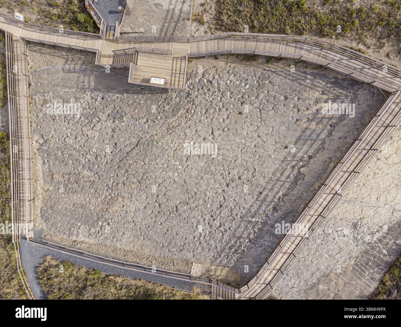 Dinosaurierspuren, Stätte der Ichniten von La Era del Peladillo, Igea, La Rioja, Spanien, Europa Stockfoto