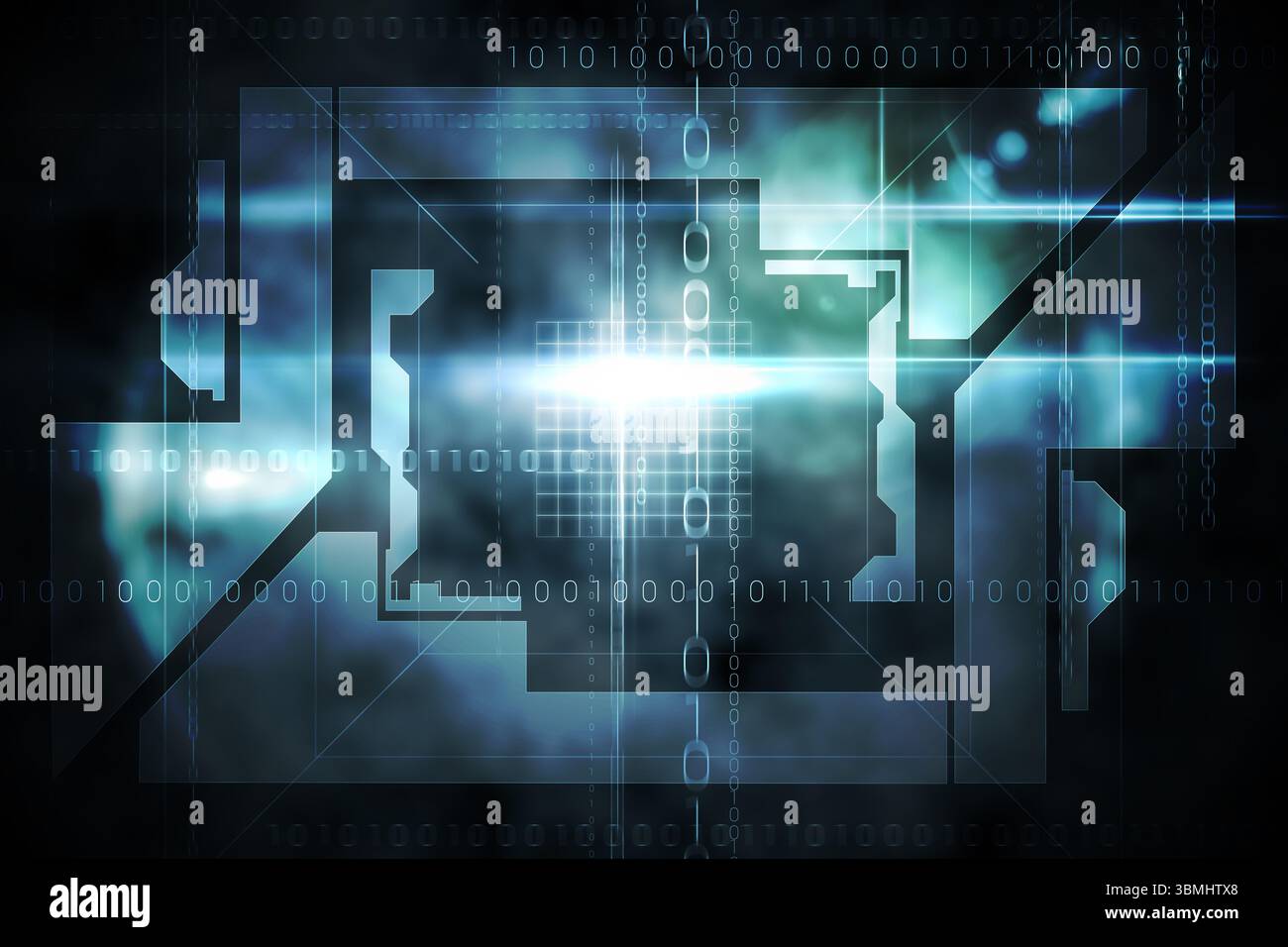 Schwarzen Technikgestaltung mit Glanz Stockfoto