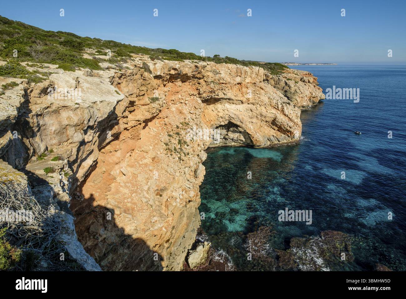 SÂ Olla des Bastons, Naturschutzgebiet von besonderem Interesse (ANEI) zwischen Cap Salines und Cala Marmols, Santanyi, Mallorca, balearen, spanien Stockfoto