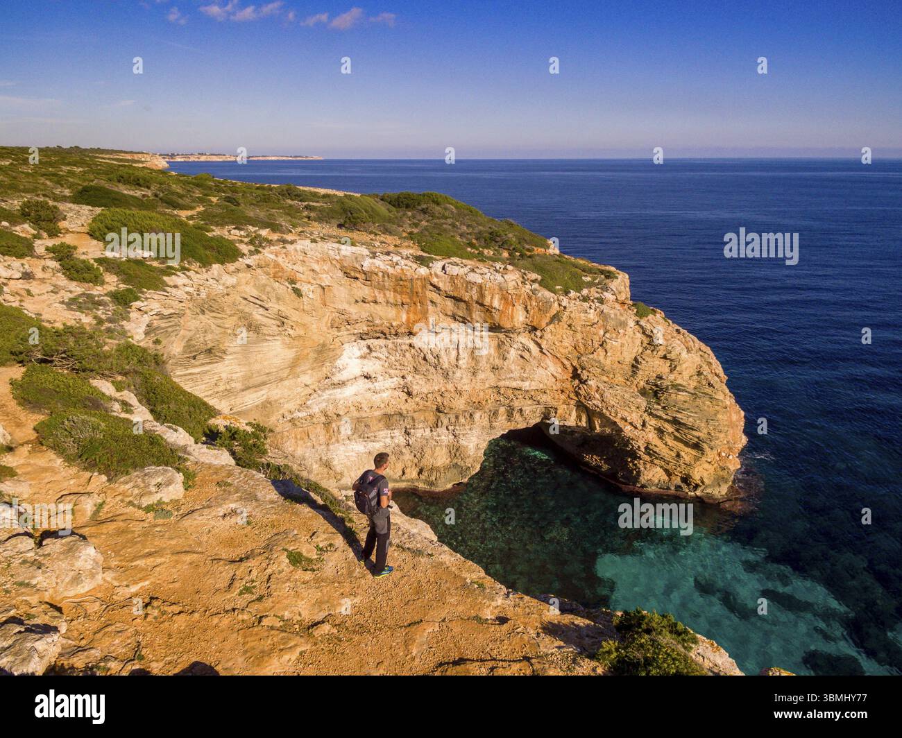 SÂ Olla des Bastons, Naturschutzgebiet von besonderem Interesse (ANEI) zwischen Cap Salines und Cala Marmols, Santanyi, Mallorca, balearen, spanien Stockfoto