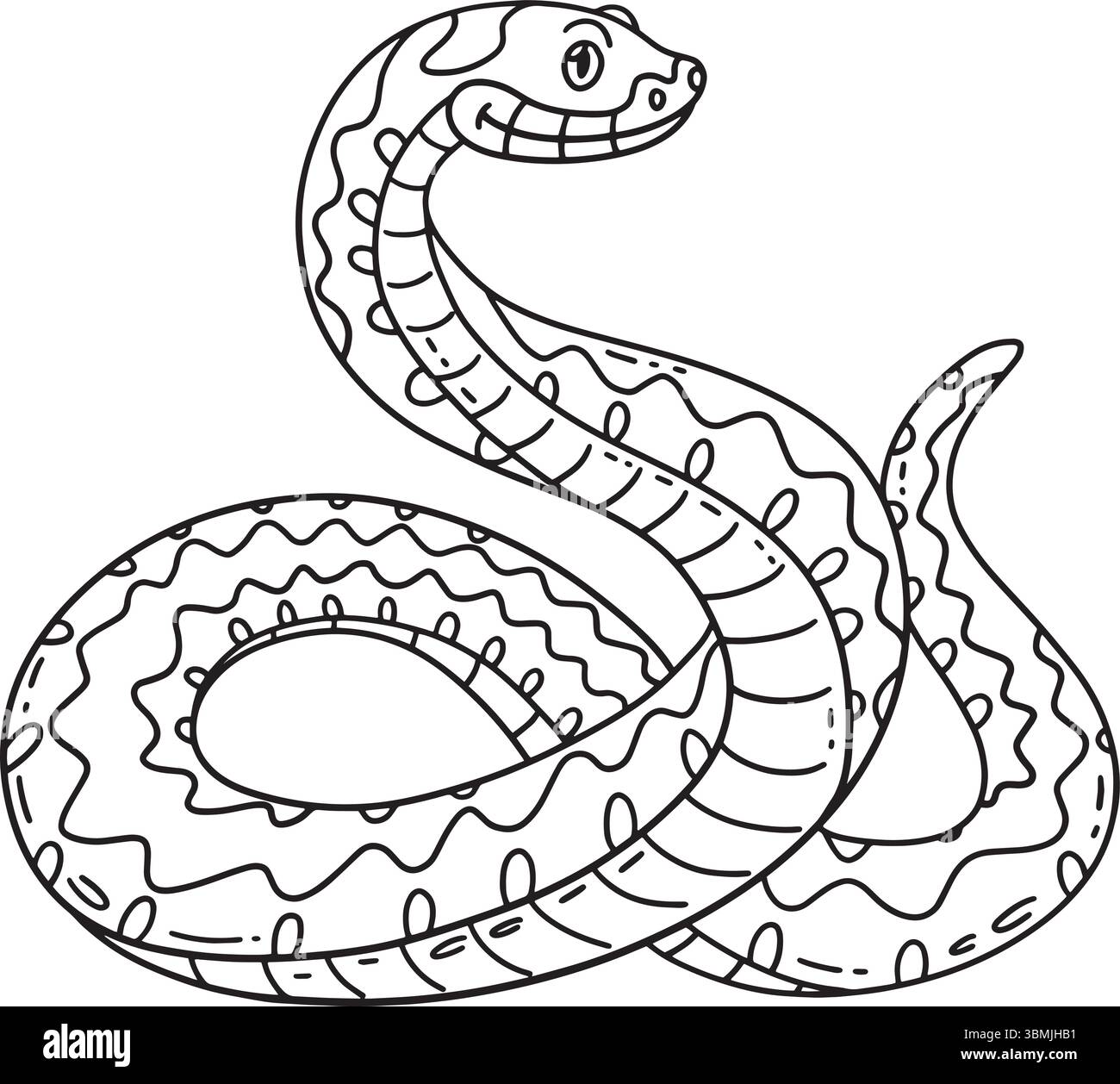 Waldtier Europäischer Adder Isolierte Färbung Stock Vektor