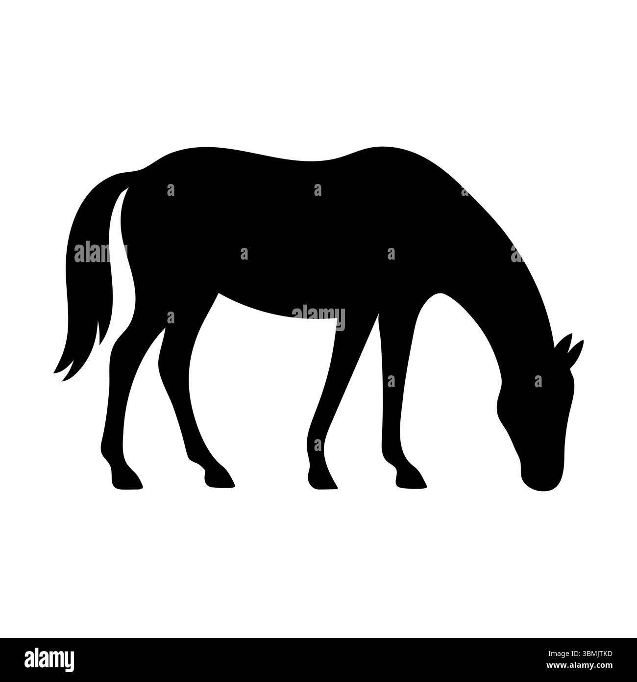 Pferd Silhouette stehend, Seitenansicht 2 Stock Vektor Pferd Silhouette stehend, Seitenansicht 2 Stock Vektor