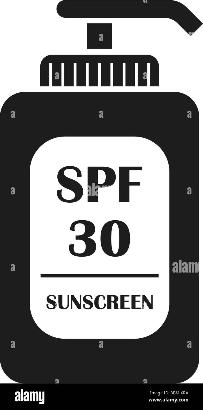 Sonnenschutzcreme-Symbol in flachem Stil. Illustration des Hautschutzvektors auf isoliertem Hintergrund. Hautpflegeapotheke Zeichen-Business-Konzept. Stock Vektor