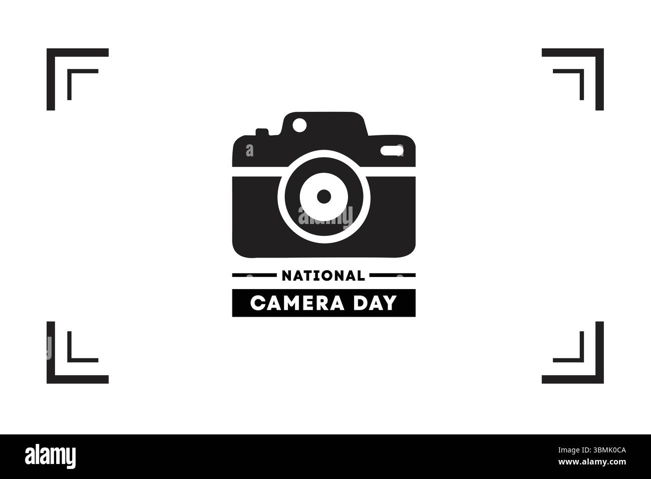 National Camera Day Vektor-Illustration mit Kamerasymbol, kreativen Elementen. Perfekt zum Feiern von Fotografie, visuellem Geschichtenerzählen, Medien und Kunst. Stock Vektor