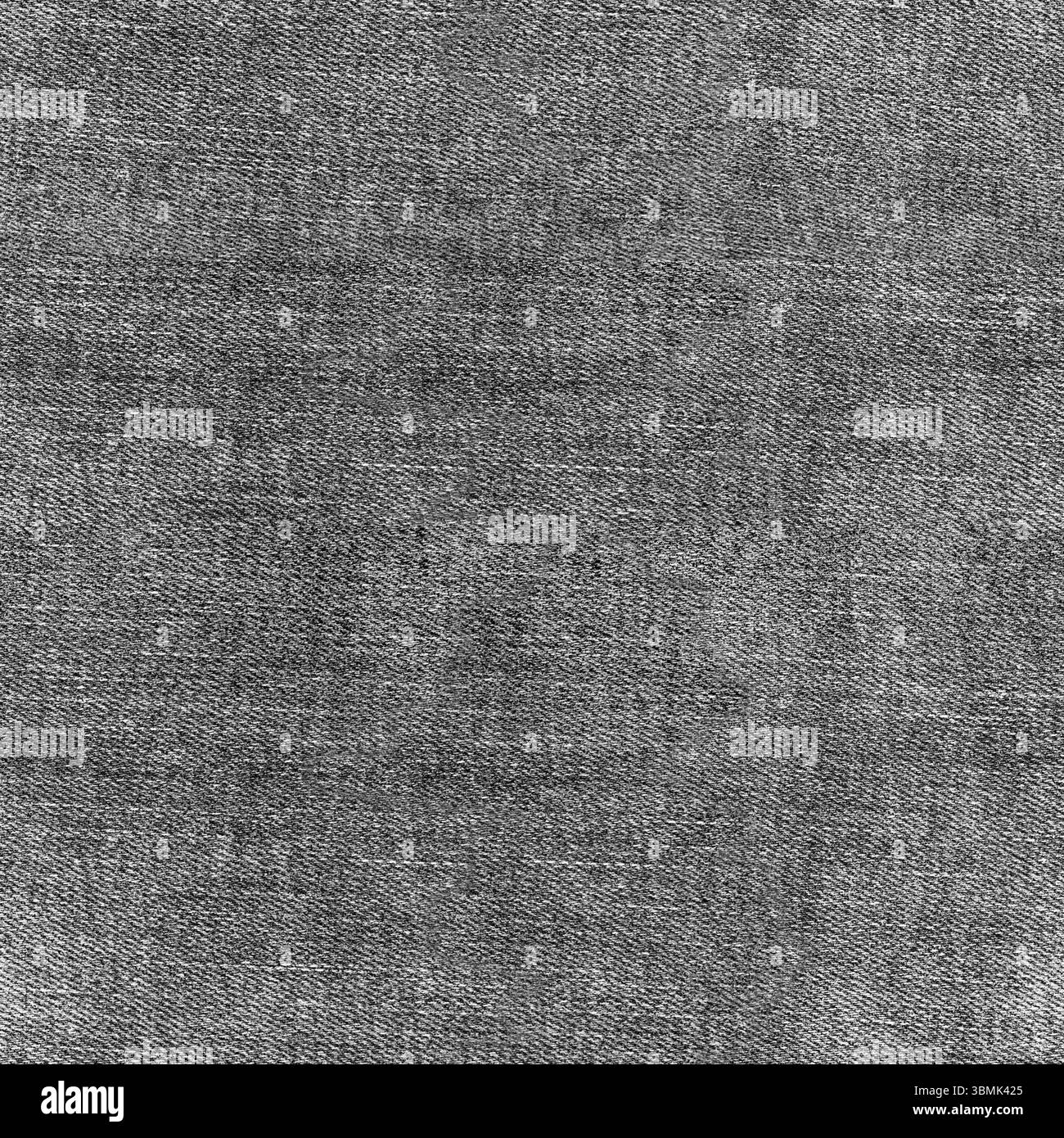Nahtlose 4K-Fototextur aus grauem Denim-Stoff. Stockfoto