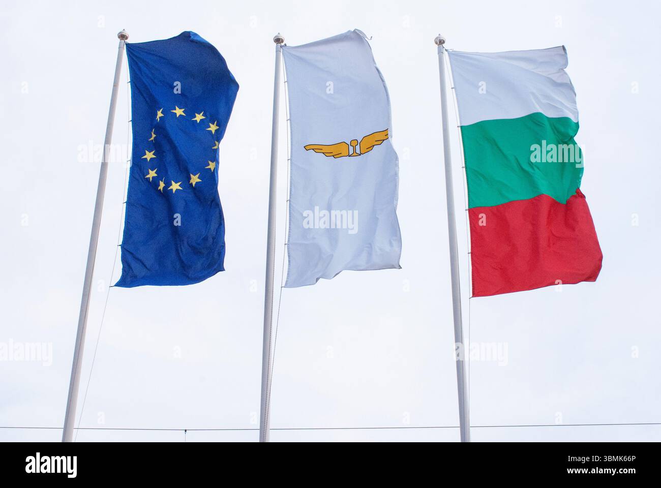 Bulgarische Flagge, europäische Flagge Stockfoto