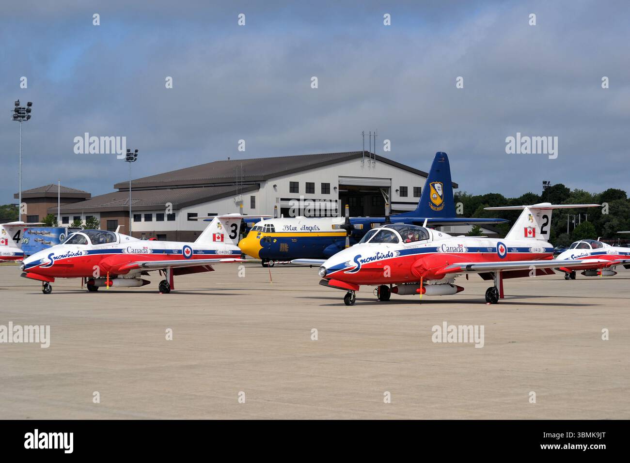 Das RCAF Snowbirds Flugvorführungsteam, das hier auf der Rhode Island Air Show in New England, USA gezeigt wird Stockfoto