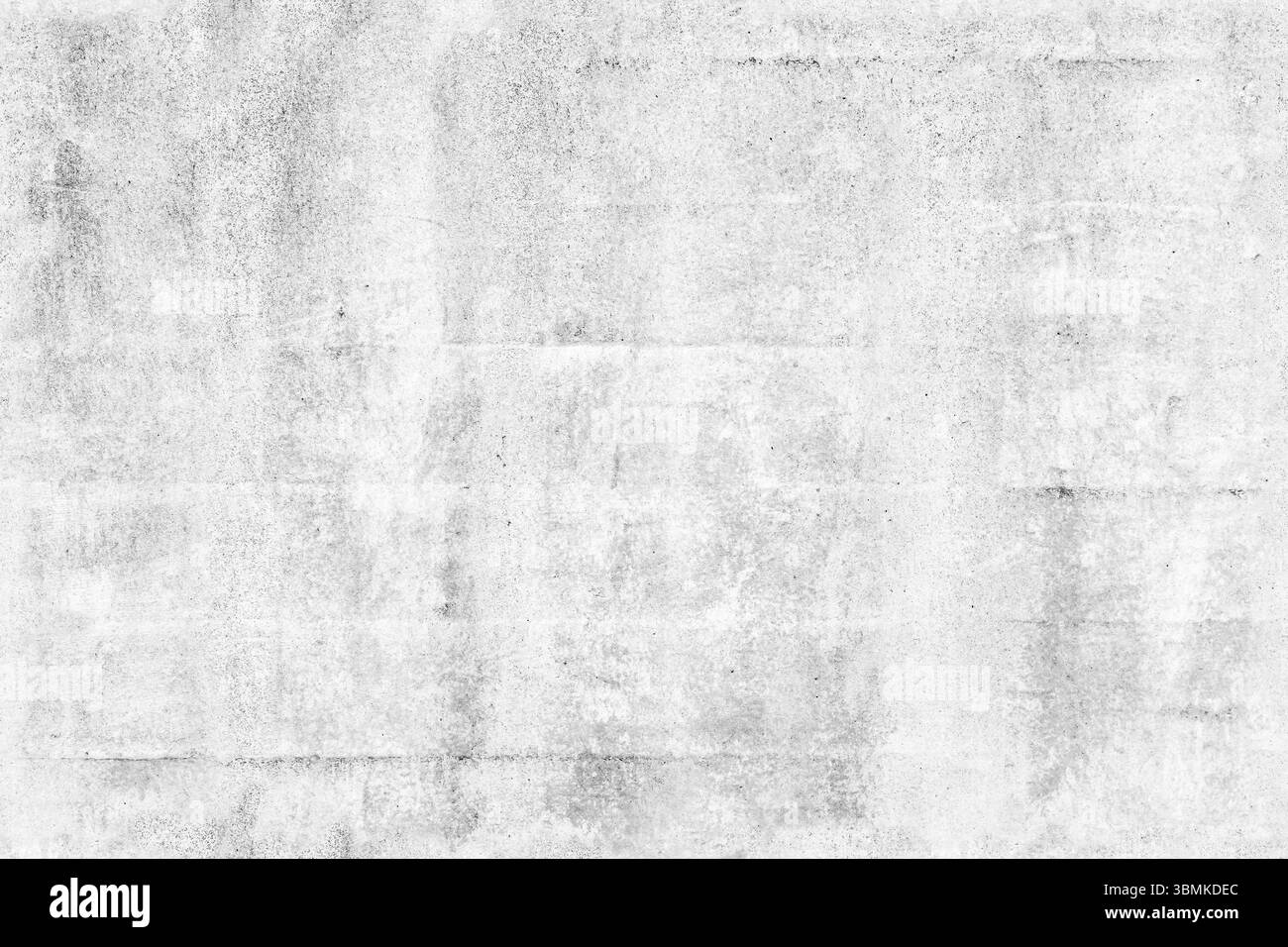 Nahtlose Textur einer weißen Betonwand. Vorderansicht. Es zeigt subtile Schmirgelmuster an, die als Hintergrund für Konstruktionsprojekte, Poster und Bearbeiten geeignet sind Stockfoto