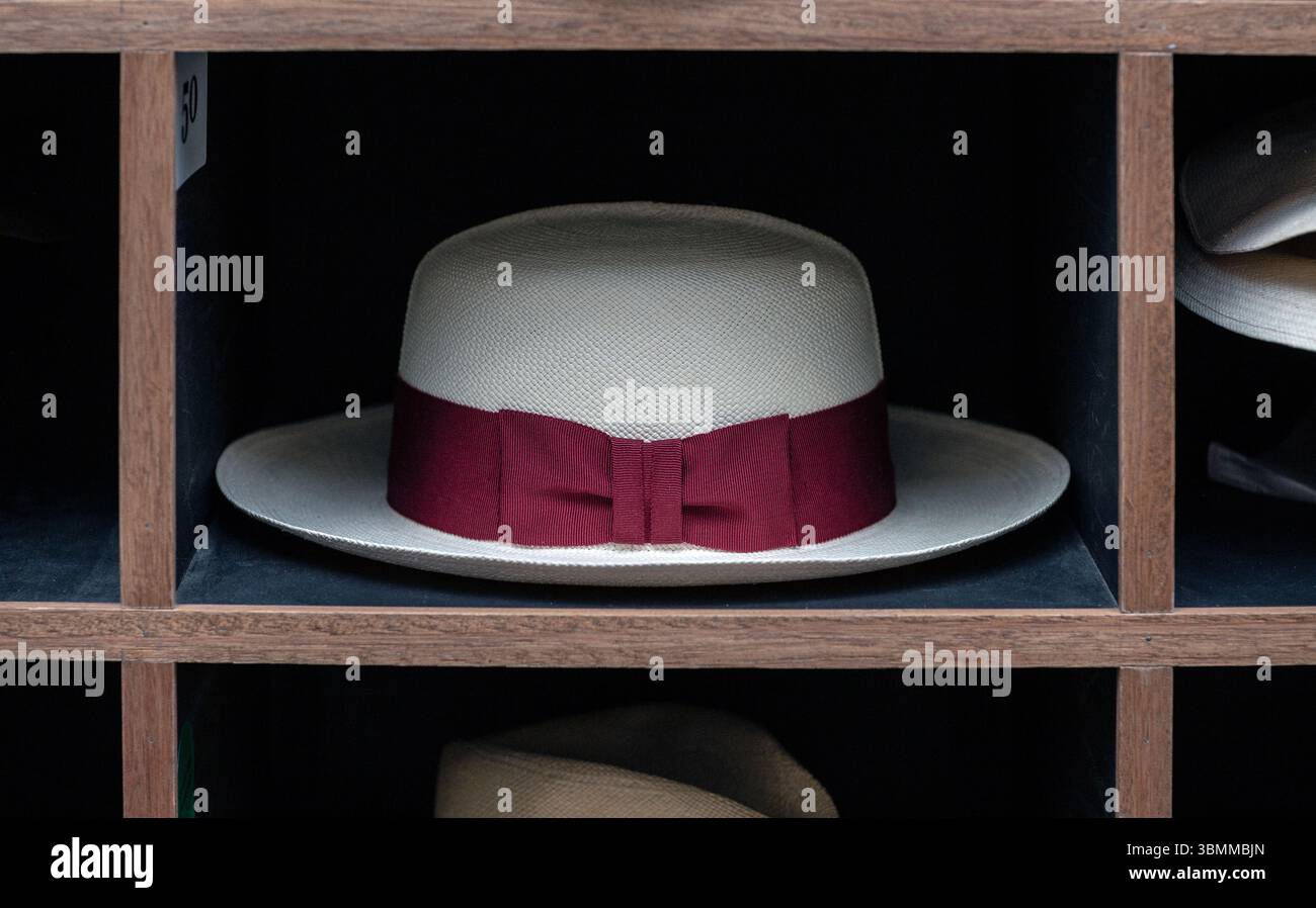 Panamahut bei Lock & Co. Hatter Stockfoto