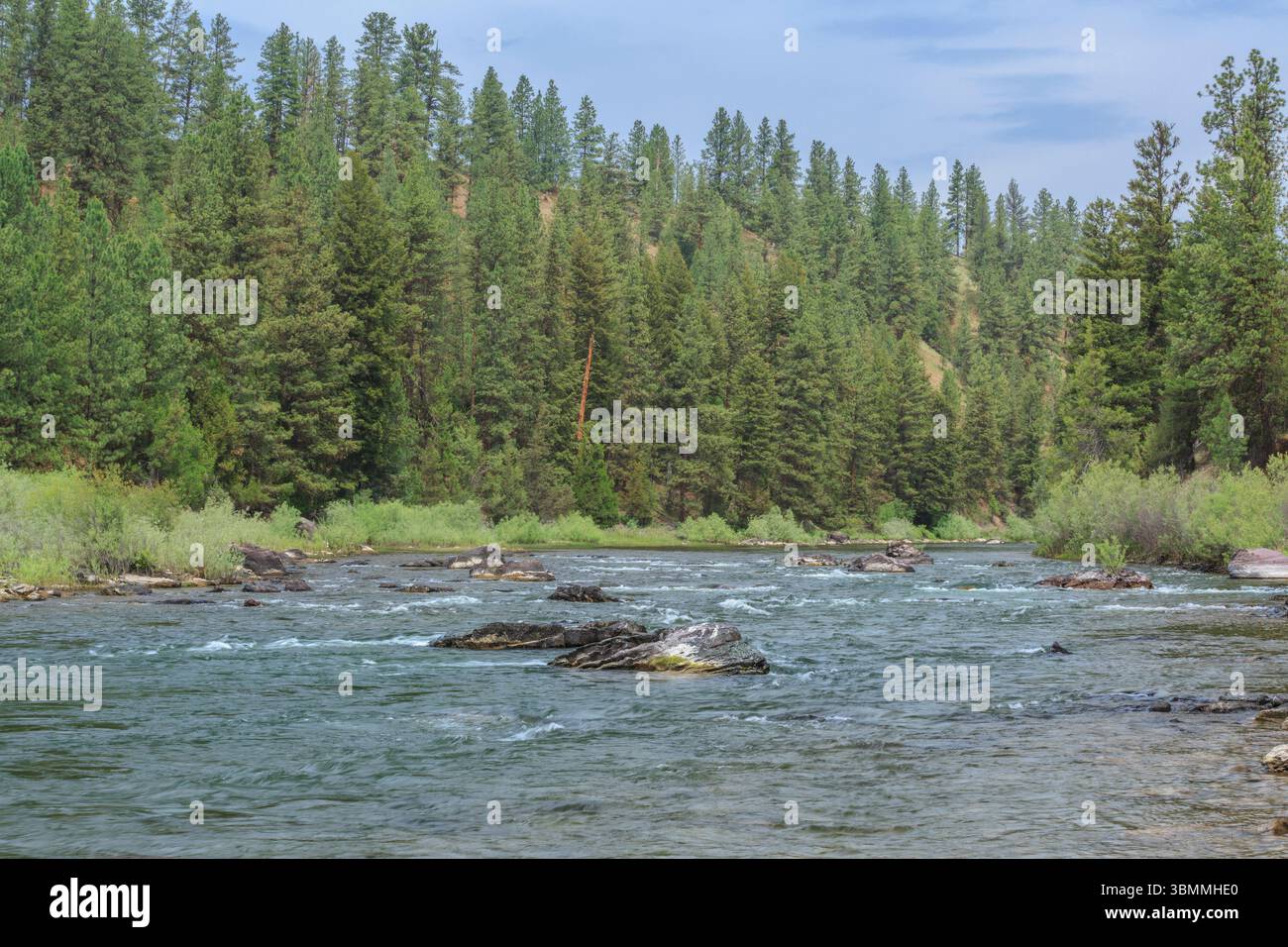 blackfoot River unterhalb der Kreuzung clearwater in der Nähe von ovando, montana Stockfoto