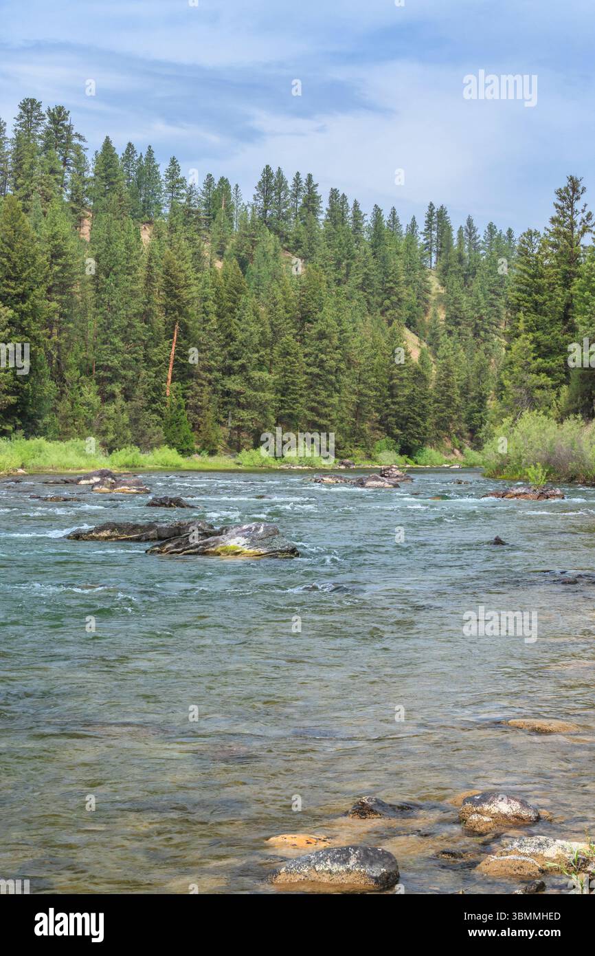 blackfoot River unterhalb der Kreuzung clearwater in der Nähe von ovando, montana Stockfoto