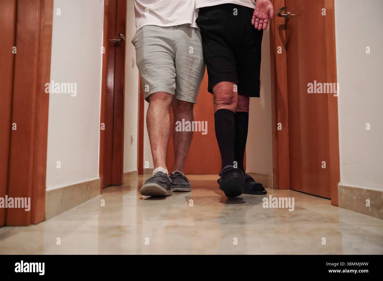 Häusliche Pflege für Patienten mit eingeschränkter Mobilität Stockfoto