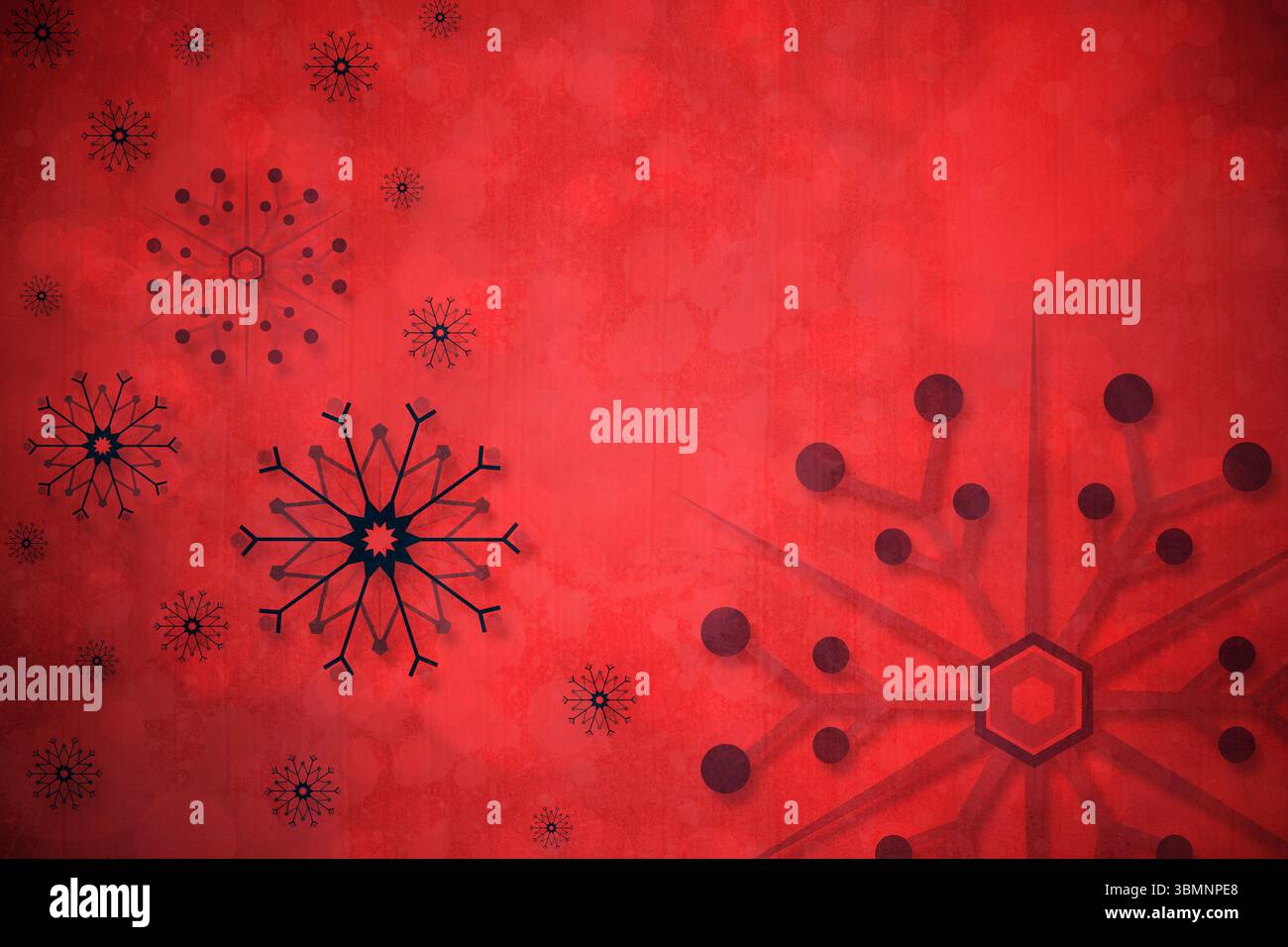 Hintergrund der roten Schneeflocke Stockfoto