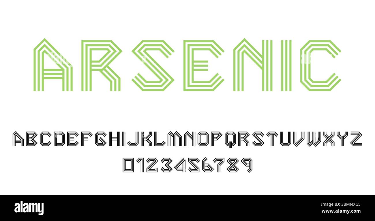 Satz von Alphabeten font Buchstaben und Zahlen moderne abstrakte Design mit Leinen Vector Illustration Stock Vektor