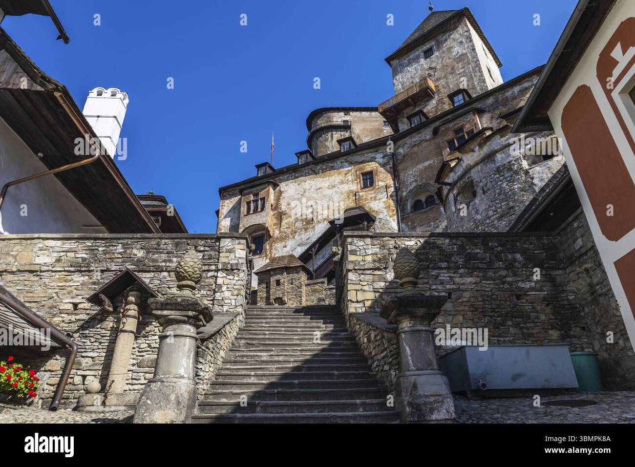 Mittelalterliches Schloss Orava. Oravsky Podzamok, Slowakei, 21. Juli 2022 Stockfoto
