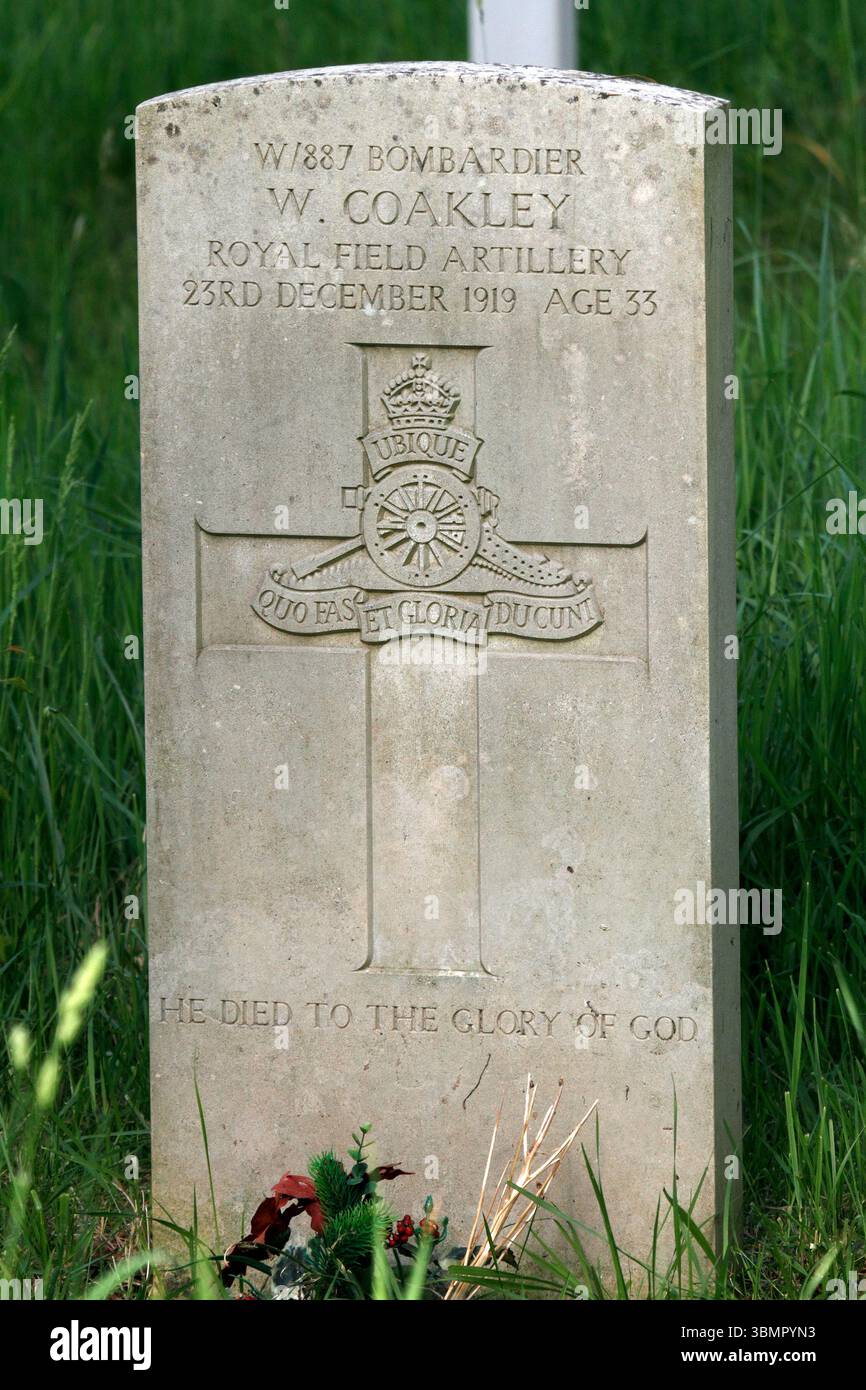 W. Coakley, Royal Field Artillery, starb am 23. Dezember 1919 im Alter von 33 Jahren Stockfoto