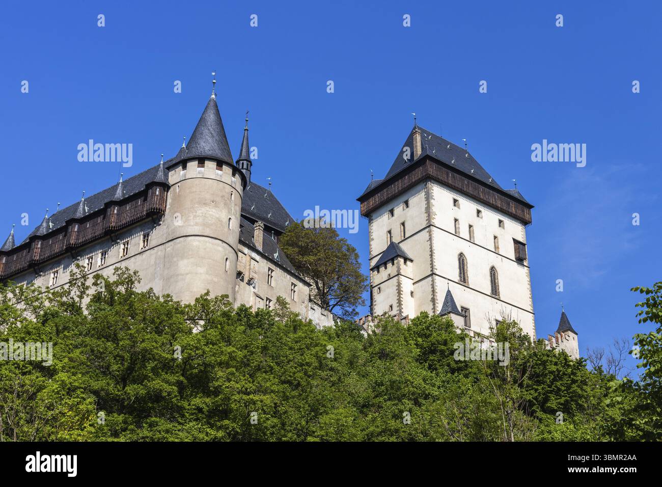 Königliche gotische Burg von Karlstejn in der Tschechischen Republik Stockfoto