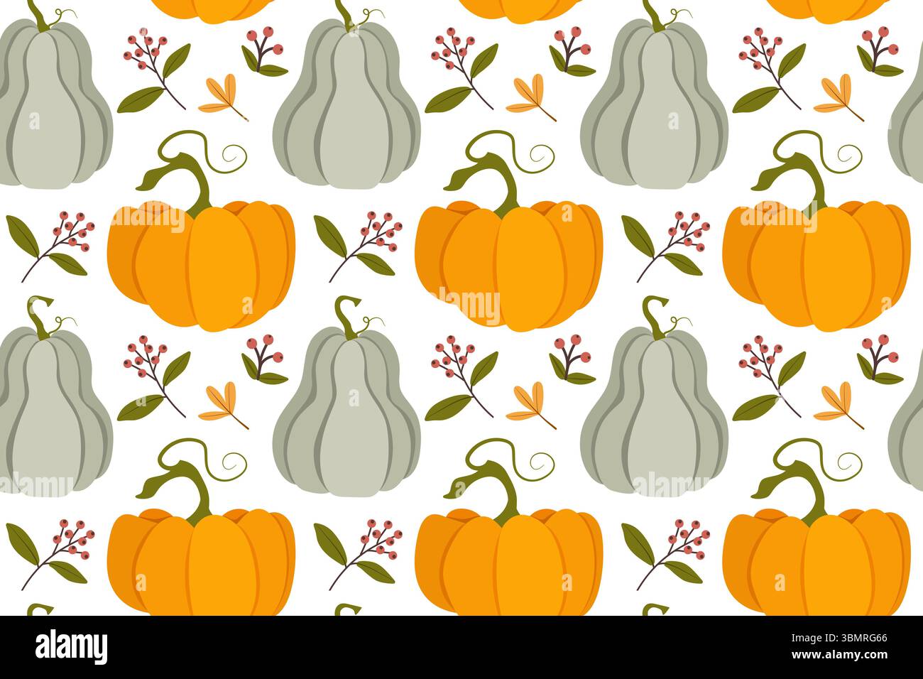 Nahtlose Vektormuster im Herbst. Illustration mit Kürbissen, Gummistiefeln, Schal und Handschuhen. Für Papier, Umschlag, Geschenkverpackung, Stoff Stock Vektor