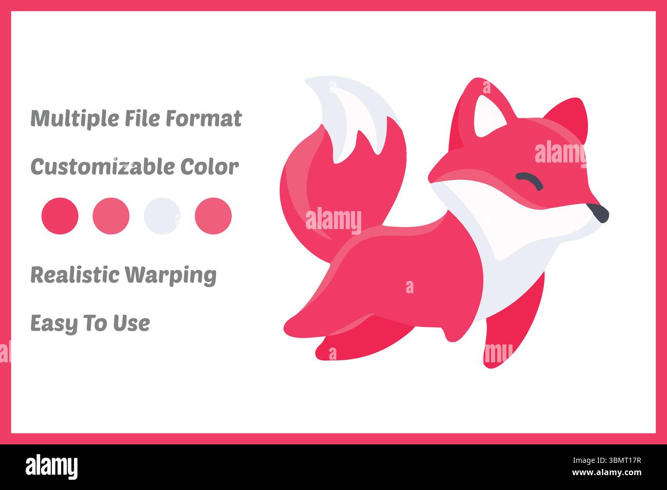 Niedlicher Minimalistischer Rotfuchs Illustration Vektor Stock Vektor