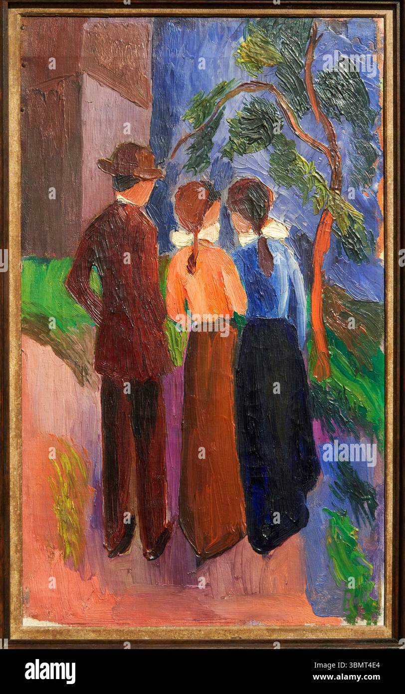 Three People Walking, 1914, August Macke (Meschede, 1887-Perthes-les-Hurlus, 1914), Thyssen Bornemisza Museum, Madrid, Spanien Stockfoto