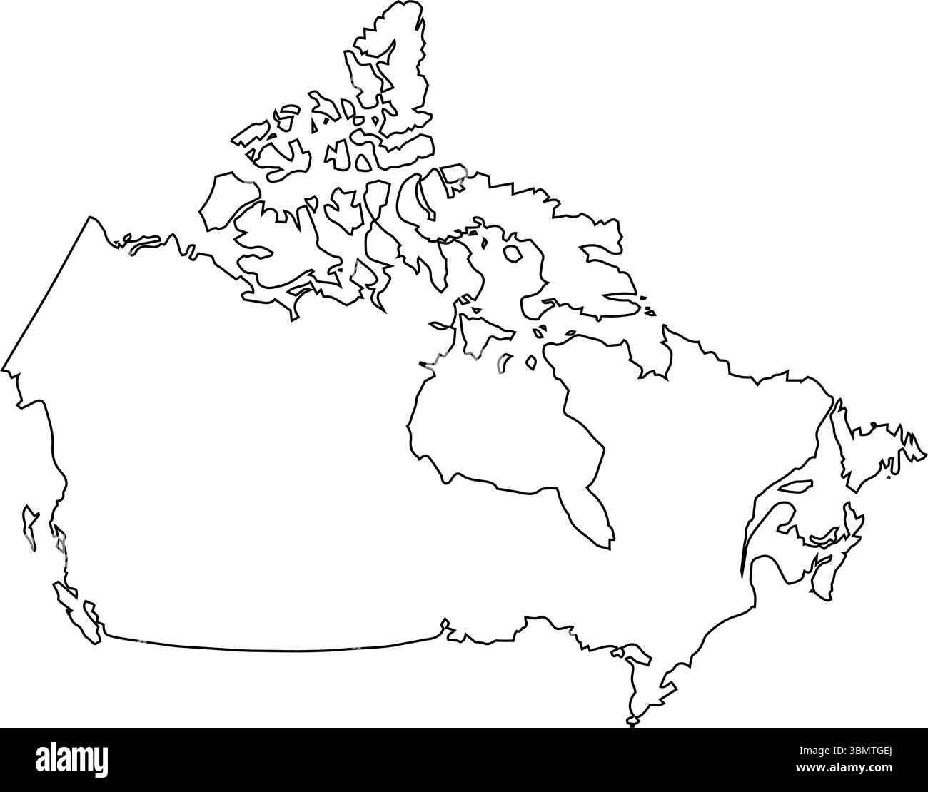 Vektorkarte Kanadas isoliert auf einem transparenten Hintergrund, detaillierte Karte Kanadas Stock Vektor